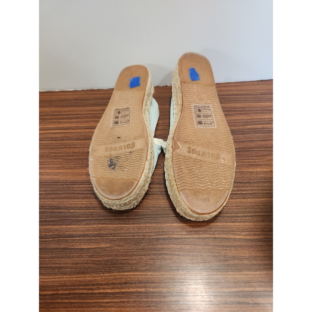 SOLUDOS Womens Smoking Slipper Chambray Lemon Platform Espadrille size 7.5 - Picture 5 of 6